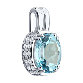 Подвеска SOKOLOV - Серебро 925, Топаз, Фианит (арт. 92030854)
