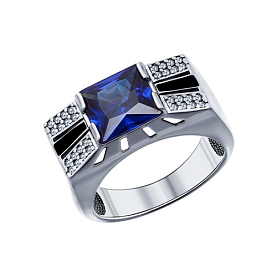 Кольцо SOKOLOV - Серебро 925, Фианит, Эмаль (арт. 94011395)