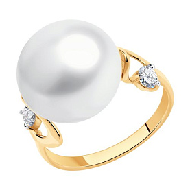 Кольцо SOKOLOV - Золото 585, Жемчуг культивированный, Фианит (арт. 791188)