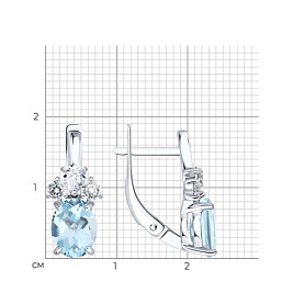 Серьги SOKOLOV - Серебро 925, Топаз, Фианит (арт. 92023197)