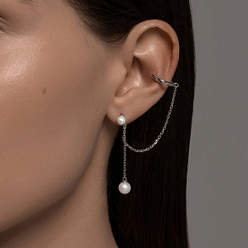 Серьга SOKOLOV - Серебро 925, Жемчуг имитация (арт. 94170355)