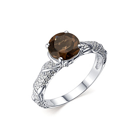 Кольцо Дар - Серебро 925, Раухтопаз, Фианит (арт. К-4067рс40700)