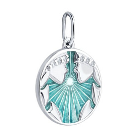 Подвеска Diamant - Серебро 925, Фианит, Эмаль (арт. 94-130-02364-1)