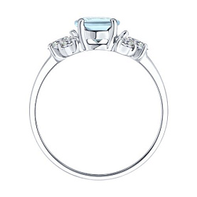 Кольцо SOKOLOV - Серебро 925, Топаз, Фианит (арт. 92014662)