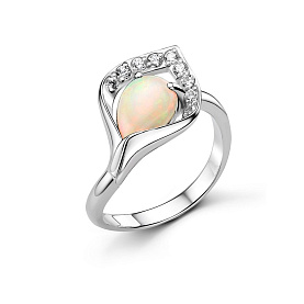 Кольцо Дар - Серебро 925, Опал, Фианит (арт. К-5242рк117000)