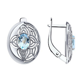 Серьги Diamant - Серебро 925, Топаз (арт. 94-320-01861-1)