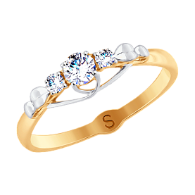 Кольцо SOKOLOV - Золото 375, Фианит (арт. 017885-4)