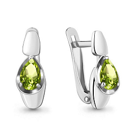 Серьги Аквамарин - Серебро 925, Хризолит (арт. 4738307.5)