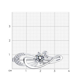 Брошь SOKOLOV - Серебро 925, Фианит (арт. 94040001)