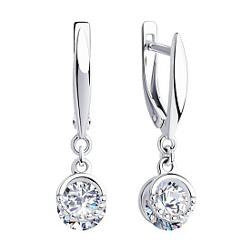 Серьги SOKOLOV - Серебро 925, Фианит (арт. 94023430)