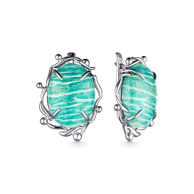 Серьги Дар - Серебро 925, Амазонит (арт. С-3872рк460)