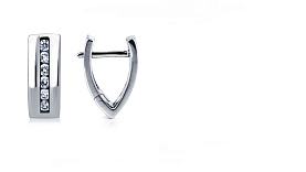 Серьги Platinum Lab. - Платина 950, Бриллиант (арт. ПС-021-03)