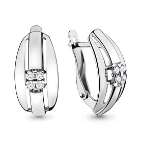 Серьги Аквамарин - Серебро 925, Фианит (арт. 46130А.5)