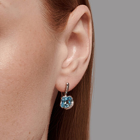 Серьги SOKOLOV - Серебро 925, Топаз, Фианит (арт. 92022915)