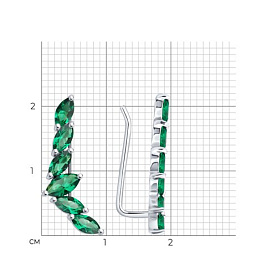 Серьги Diamant - Серебро 925, Синтетический ситалл (арт. 94-320-02173-2)