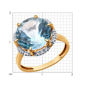 Кольцо Diamant - Золото 585, Топаз, Фианит (арт. 51-310-02162-1)