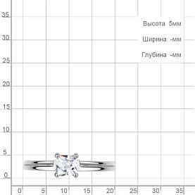 Кольцо Аквамарин - Серебро 925, Фианит (арт. 600694.5)