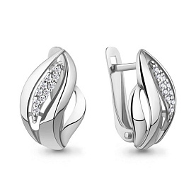 Серьги Аквамарин - Серебро 925, Фианит (арт. 42136А.5)