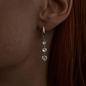 Серьги SOKOLOV - Серебро 925, Фианит (арт. 94025230)