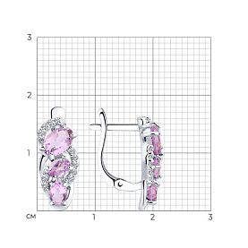 Серьги SOKOLOV - Серебро 925, Аметист, Фианит (арт. 92021142)
