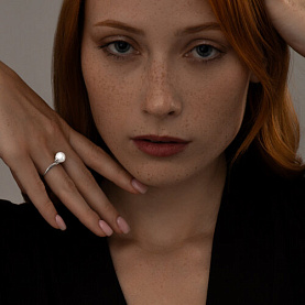 Кольцо SOKOLOV - Серебро 925, Жемчуг имитация (арт. 94013342)