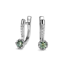 Серьги Дар - Серебро 925, Муассанит, Фианит (арт. С-5172рс1613900)