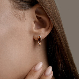 Серьги SOKOLOV - Золото 585, Гранат, Фианит (арт. 729318)