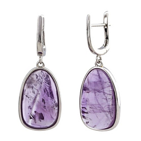 Серьги ООО "Сильвер Скай" - Серебро 925, Аметист (арт. SE2451-A)