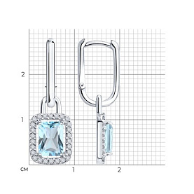 Серьги SOKOLOV - Серебро 925, Топаз, Фианит (арт. 92023243)
