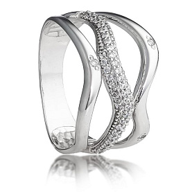 Кольцо Галатея - Серебро 925, Фианит (арт. 2654.1)