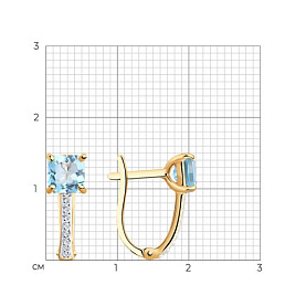Серьги SOKOLOV - Золото 375, Топаз, Фианит (арт. 37727407)