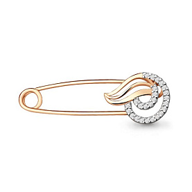 Булавка Аквамарин - Золото 375, Фианит (арт. 71517А.8)