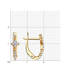 Серьги Diamant - Золото 585, Фианит (арт. 51-120-02421-1)