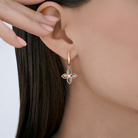 Серьги Diamant - Золото 585, Фианит (арт. 51-121-02984-1)