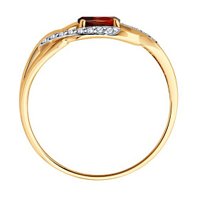 Кольцо SOKOLOV - Золото 585, Гранат, Фианит (арт. 717293)