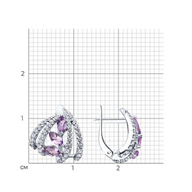 Серьги SOKOLOV - Серебро 925, Аметист, Фианит (арт. 92023054)
