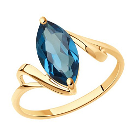 Кольцо SOKOLOV - Золото 585, Топаз лондон (арт. 716540)