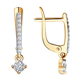 Серьги SOKOLOV - Золото 375, Фианит (арт. 027477-4)