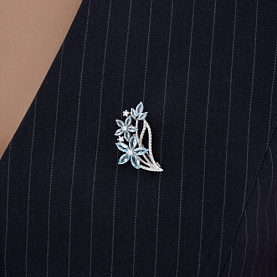 Брошь SOKOLOV - Серебро 925, Топаз, Фианит (арт. 92040128)