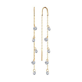 Серьги SOKOLOV - Золото 375, Фианит (арт. 028715-4)