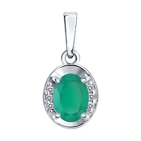 Подвеска SOKOLOV - Серебро 925, Агат, Фианит (арт. 92030879)