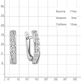 Серьги Аквамарин - Серебро 925, Фианит (арт. 400612А.5)