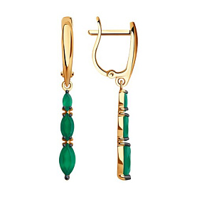 Серьги Diamant - Золото 585, Агат (арт. 51-321-02465-3)