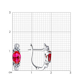 Серьги SOKOLOV - Серебро 925, Фианит, Синтетический рубин (арт. 84020015)