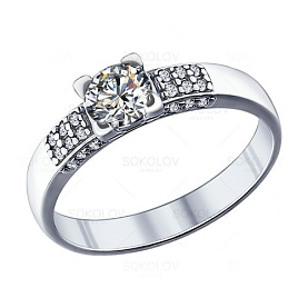 Кольцо SOKOLOV - Серебро 925, Swarovski (арт. 89010019)