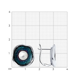 Серьги Diamant - Серебро 925, Жемчуг культивированный, Эмаль (арт. 95-320-01778-1)