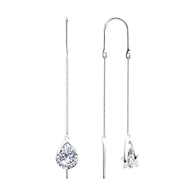 Серьги SOKOLOV - Серебро 925, Фианит (арт. 94023281)