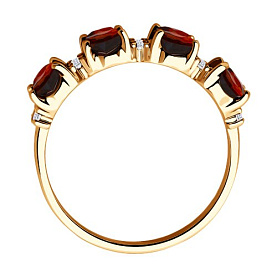 Кольцо SOKOLOV - Серебро 925, Гранат, Фианит (арт. 92014548)