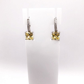 Серьги Фиделис - Серебро 925, Фианит (арт. SS-B1598E-ye)