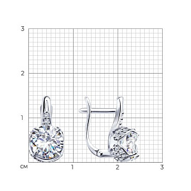 Серьги SOKOLOV - Серебро 925, Фианит (арт. 94023250)